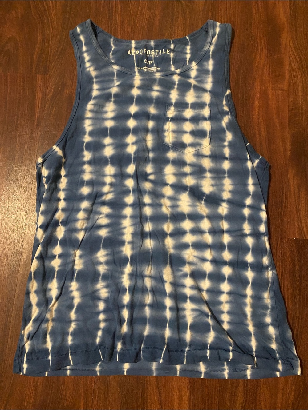 Aéropostale Blue & White Tie-Dye Tank